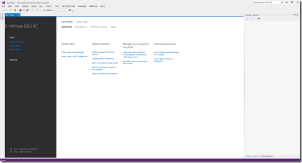 VS2012StartPage