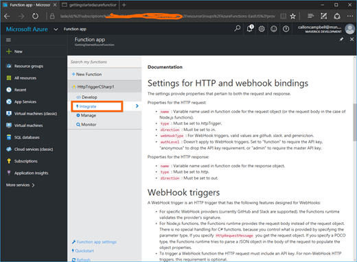 HttpTriggerFunction-Integrate2